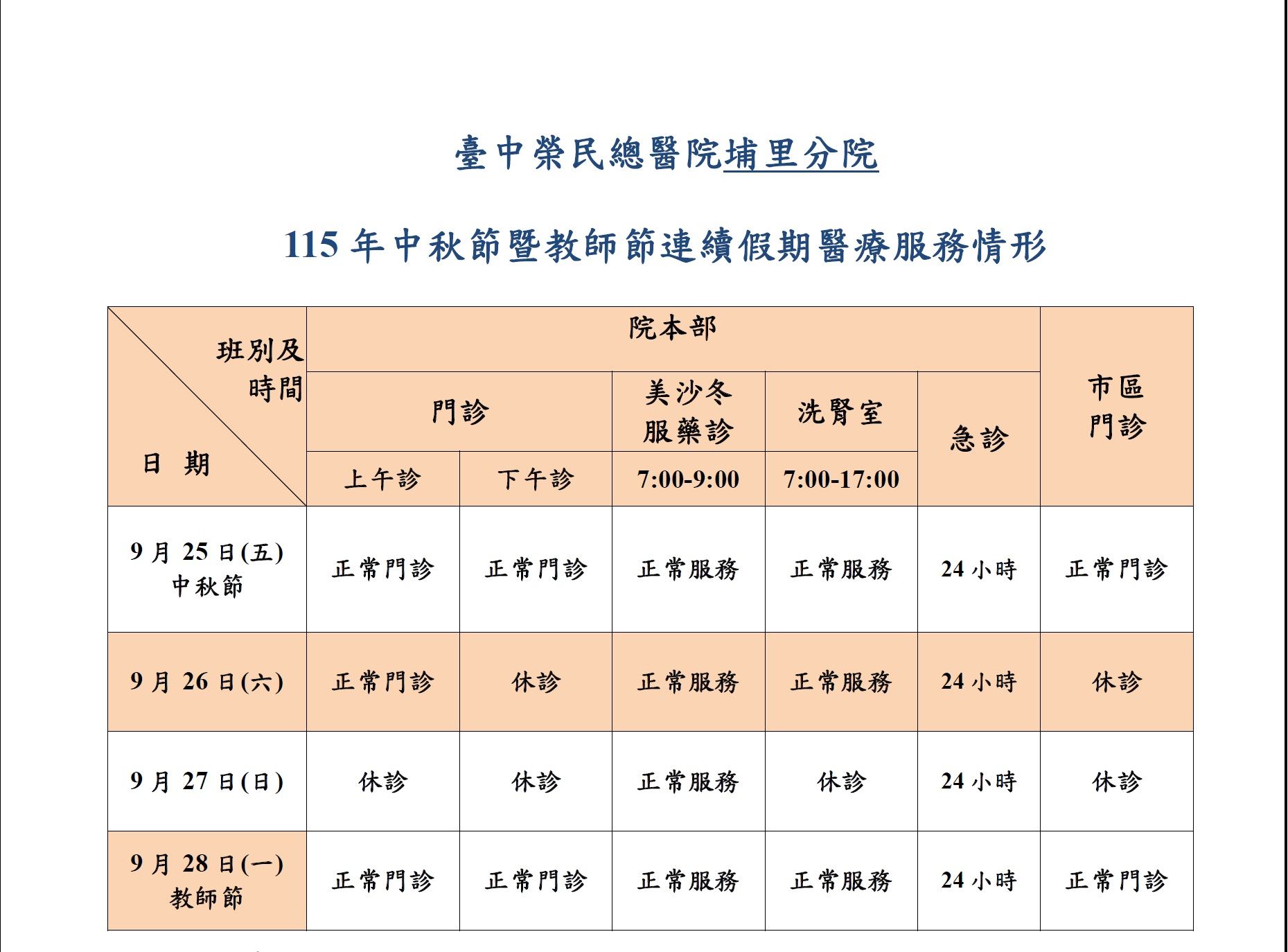 115年中秋節暨教師節連續假期醫療服務情形-臺中榮總埔里分院.jpg