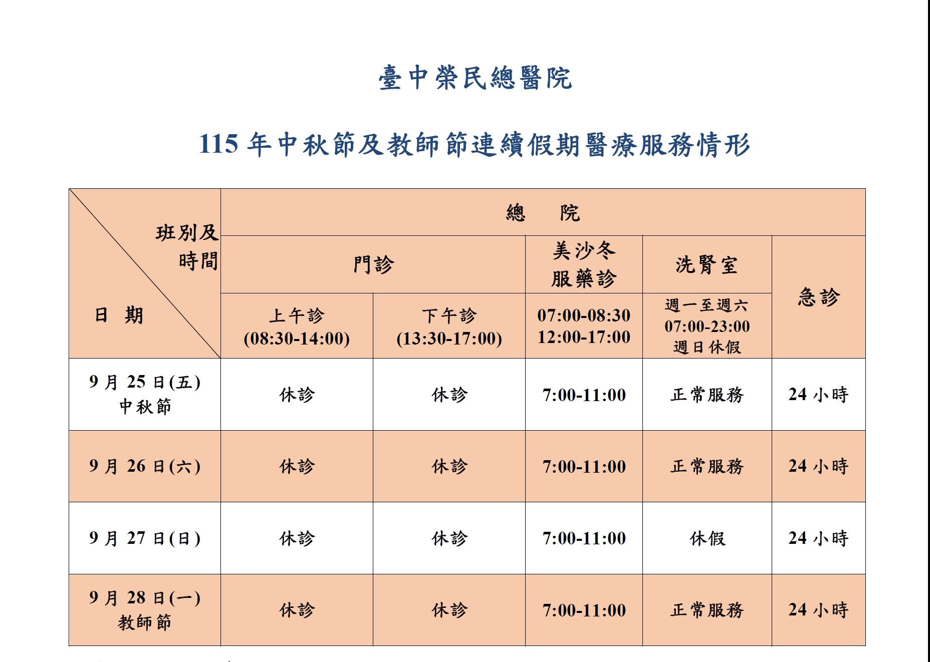115年中秋節暨中秋節連續假期醫療服務情形-臺中榮總.jpg