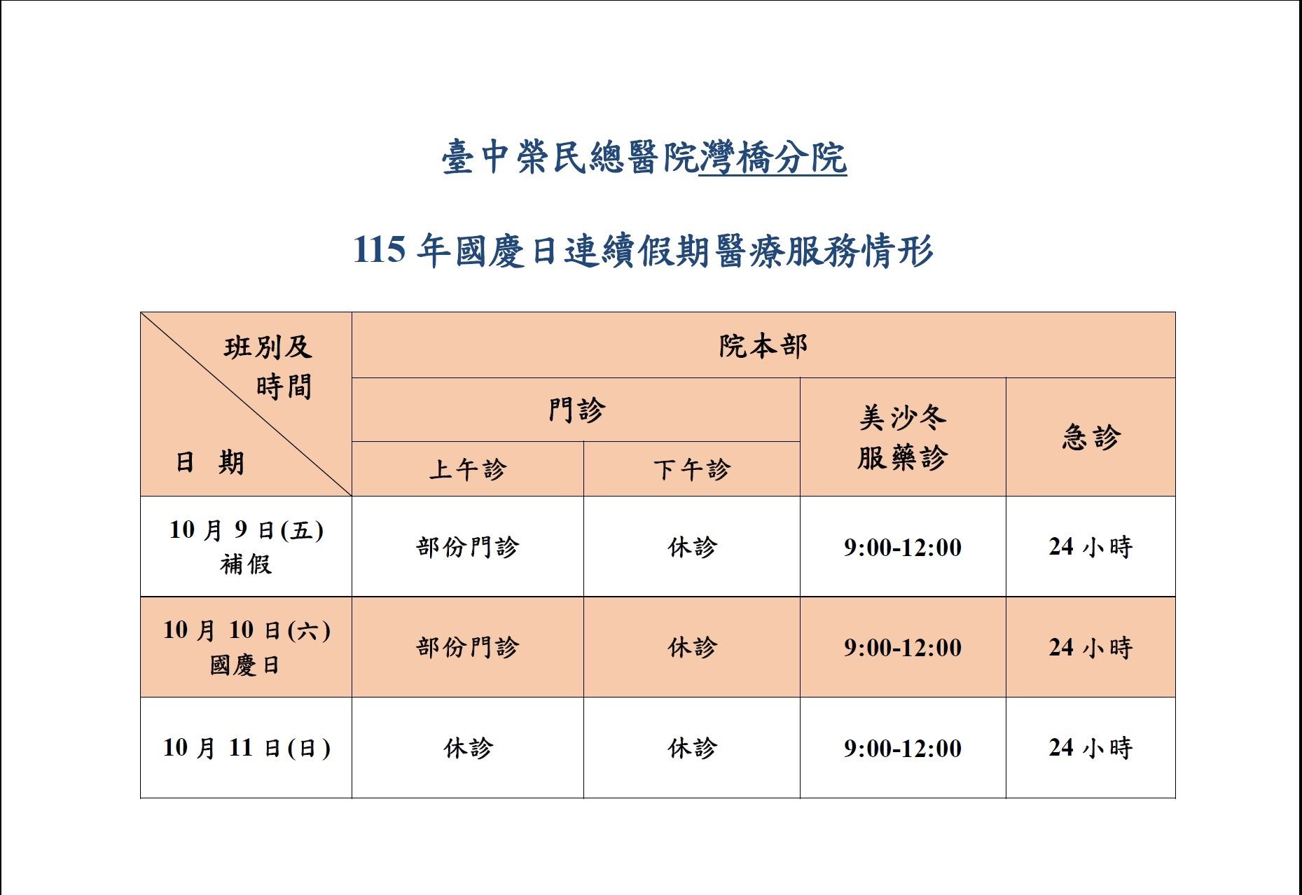 115年國慶日連續假期醫療服務情形-臺中榮總灣橋分院.jpg